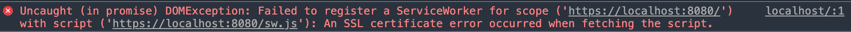 Debug service worker